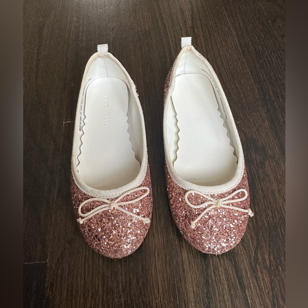 Jcrew girls sparkly pink ballet flat size 13